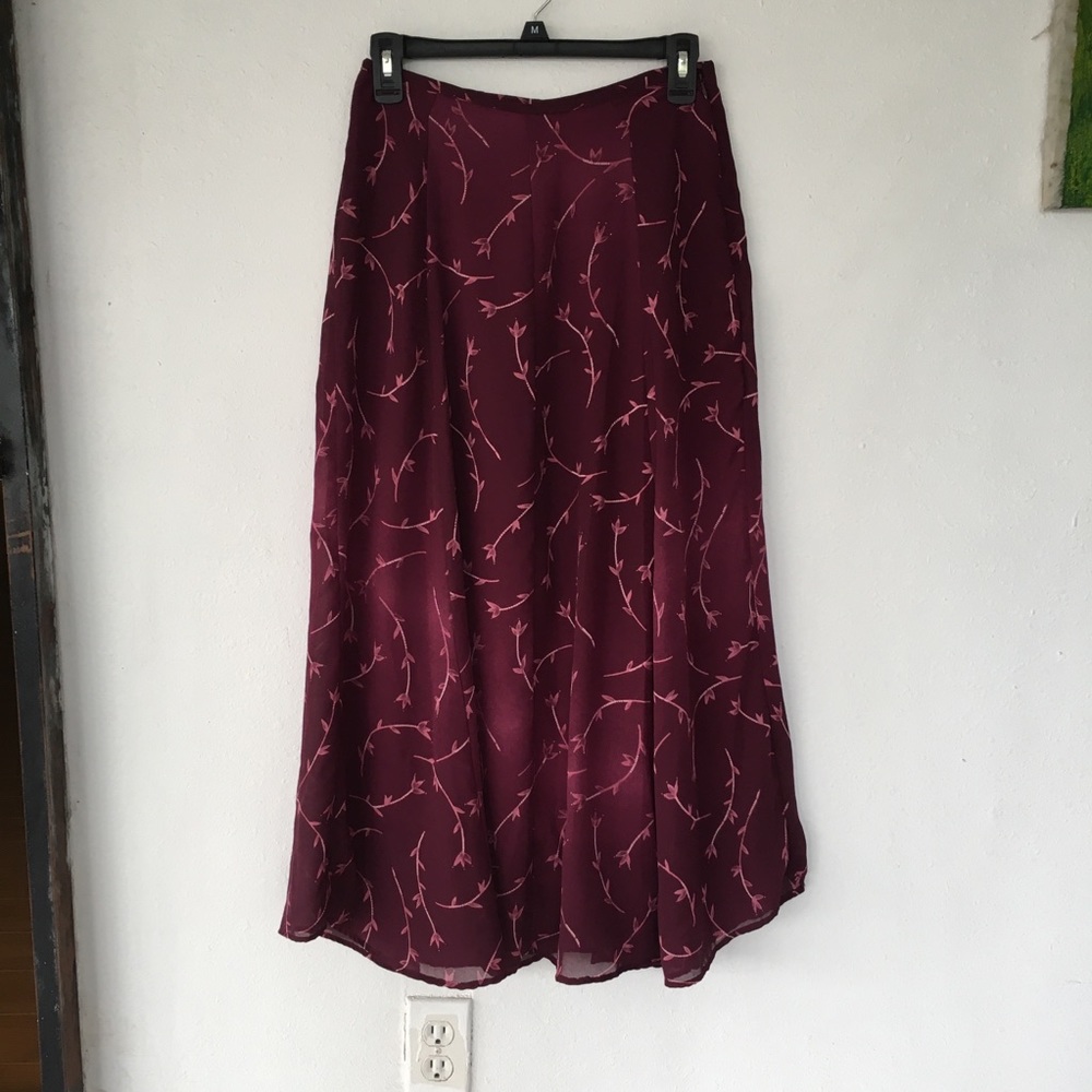 Vintage maxi skirt purple floral 26” waist